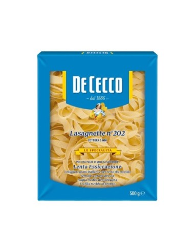 De Cecco 202 Specialty Lasagnette - 500 gr - Free shipping delivered to EUROPE and UK