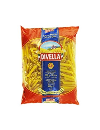 Divella 23 Penne Mezzane Rigate - 500 gr - Free shipping delivered to EUROPE and UK