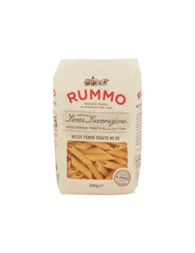 Rummo 28 Demi-Penne Rigate - 500 gr - Livraison gratuite en EUROPE et au Royaume-Uni