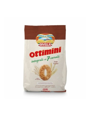 Divella Ottimini Wholemeal Biscuits with 7 Cereals - 300 gr - Free shipping delivered to EUROPE and UK