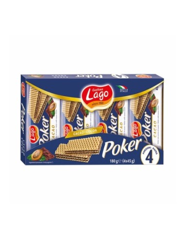 Elledi Poker Wafer au Cacao - 4 x 45 gr - Livraison gratuite en EUROPE et au Royaume-Uni