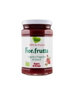 Rigoni Fior di Frutta Aardbei en Aardbeien Biologische Jam - 250 gr - Gratis verzending naar Europa en Groot-Brittannië