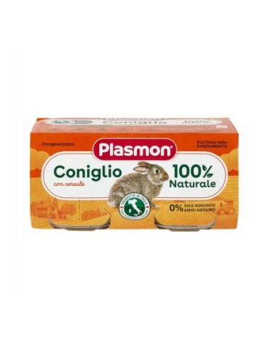 Plasmon Konijn Babyvoeding Puree in potje 6 mnd - 2 x 80 gr - Gratis verzending naar Europa en Groot-Brittannië