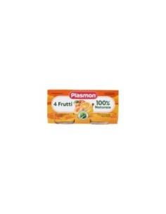 Plasmon Petit pot 4 Fruits 6 Mois - 2 x 80 gr - Livraison gratuite en EUROPE et au Royaume-Uni