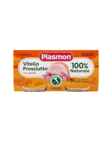 Plasmon Omogeneizzato Vitello e Prosciutto 6 Mesi - 2 x 80 g - Spedizione gratuita consegnata in EUROPA e UK