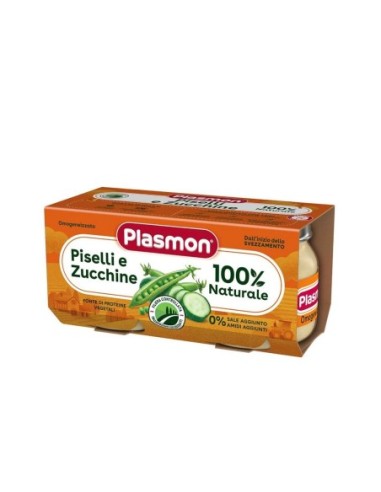 Plasmon Baby Food Peas and Courgettes 6 Months - 2 x 80 g - Free shipping delivered to EUROPE and UK