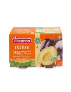 Plasmon Plum Baby Food in a Jar 4 Mo. - 2 x 80 gr - Free shipping delivered to EUROPE and UK