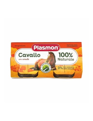 Plasmon Horse meat Baby Food Puree in jar 6 mo. - 2 x 80 gr - Free shipping delivered to EUROPE and UK