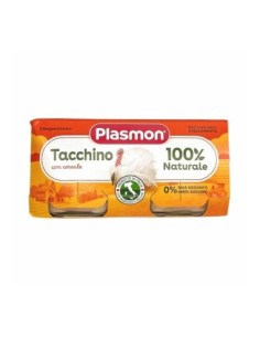 Plasmon Turkey meat Baby Food Puree in jar 6 mo. - 2 x 80 gr - Free shipping delivered to EUROPE and UK