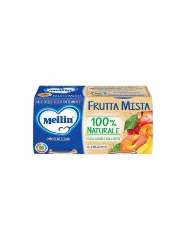 Mellin Omogeneizzato Frutta Mista 4 Mesi - 2 x 100 gr - Free shipping delivered to EUROPE and UK