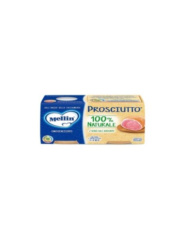 Mellin Omogeneizzato Prosciutto 4 Mesi - 2 x 80 gr - Gratis verzending naar Europa en Groot-Brittannië