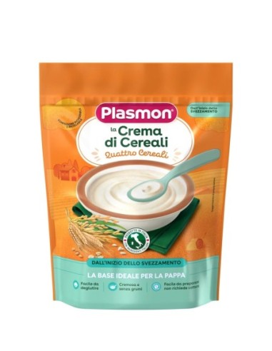 Plasmon Cream with 4 Cereals 4 Months - 200 gr - Free shipping delivered to EUROPE and UK