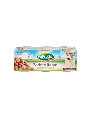 Valfrutta Fagioli Borlotti Italiani - 3 x 400 gr - Spedizione gratuita consegnata in EUROPA e UK