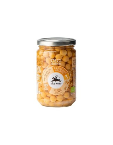 Alce Nero Boiled Chickpeas 100% Organic Ita - 300 gr - Free shipping delivered to EUROPE and UK