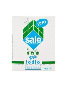 Sicily Iodized Fine Salt - 1 Kg - Free shipping delivered to EUROPE and UK