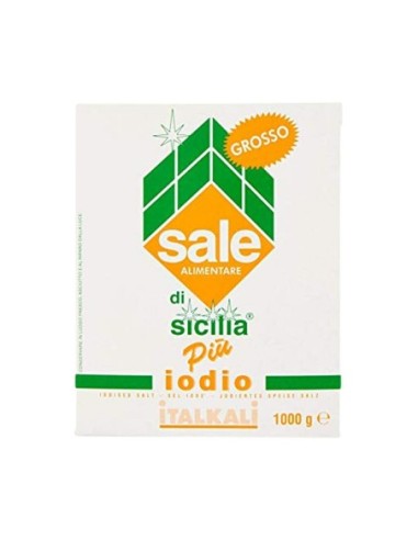 Sicily Iodized Coarse Salt - 1 Kg - Free shipping delivered to EUROPE and UK