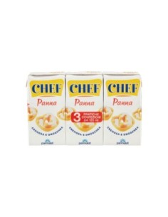 Parmalat Chef Cream - 3 x 125 ml - Free shipping delivered to EUROPE and UK