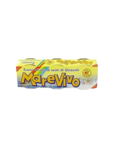 Sardanelli Marevivo Tonno Olio di Semi Girasole - 3 x 80 gr - Spedizione gratuita consegnata in EUROPA e UK