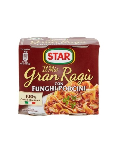 Star Gran Ragu con Funghi Porcini - 2 x 180 gr - Free shipping delivered to EUROPE and UK