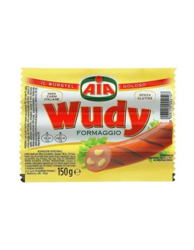 Aia Wudy Worstjes met Kaas - 150 gr - Gratis verzending naar Europa en Groot-Brittannië