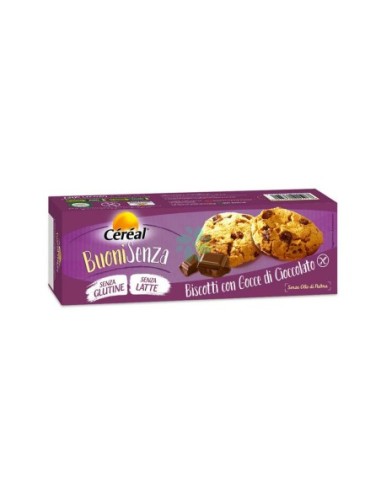 Cereal Buoni Senza Koekjes met chocolade druppels Glutenvrij - 150 gr - Gratis verzending naar Europa en Groot-Brittannië