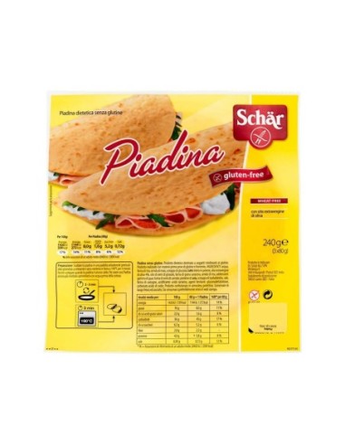 Schar Gluten Free Piadina 3x80 gr - 240 gr - Free shipping delivered to EUROPE and UK