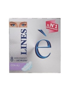 Lines E Ultra Assorbenti con ali - 8 pz - Free shipping delivered to EUROPE and UK