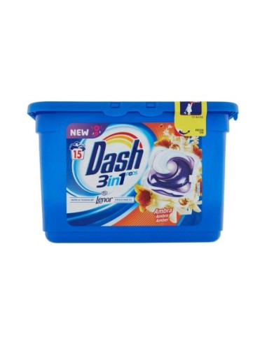 Dash Pods Lave-linge 3en1 Ambre - 15 pods - Livraison gratuite en EUROPE et au Royaume-Uni