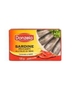 Donzela Spicy Sardines in Seed Oil - 125 gr - Free shipping delivered to EUROPE and UK