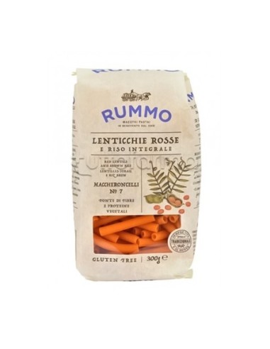 Rummo 7 Maccheroncelli with Lentils and Whole Grain Rice Gluten Free - 300 gr - Free shipping delivered to EUROPE and UK