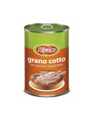 D'Amico Cooked Wheat for Pastiera in Tin - 420 gr - Free shipping delivered to EUROPE and UK