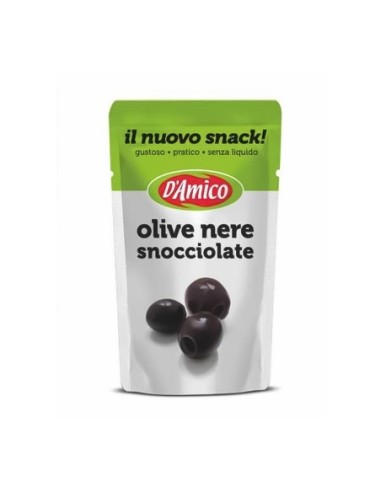 D'Amico Pitted Black Olives in Bag - 75 gr - Free shipping delivered to EUROPE and UK