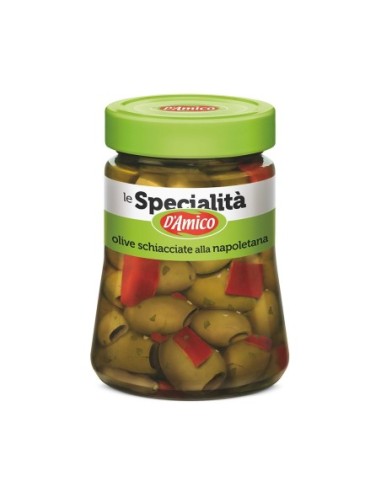 D'Amico Olive Nere Schiacciate alla Napoletana - 280 gr - Spedizione gratuita consegnata in EUROPA e UK