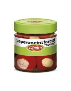 D'Amico Stuffed Chilli Peppers with Tuna - 190 gr - Free shipping delivered to EUROPE and UK