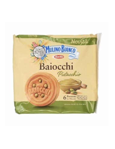 Mulino Bianco Baiocchi with Pistachio - 168 gr - Free shipping delivered to EUROPE and UK