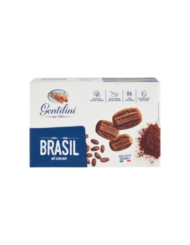 Gentilini Brasil cocoa cookies - 250 gr - Free shipping delivered to EUROPE and UK