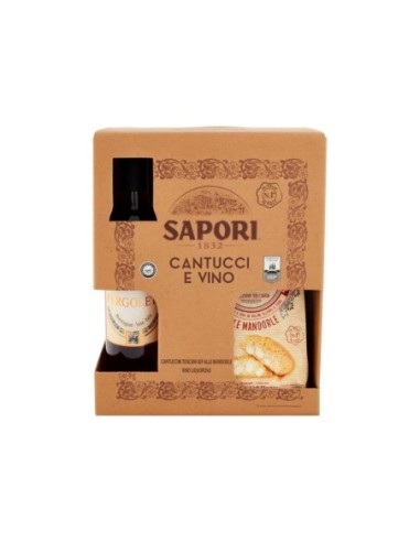 Sapori Confezione Cantucci e Vin santo - 550 gr - Spedizione gratuita consegnata in EUROPA e UK