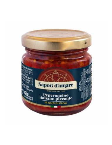 Hot Italian chilli pepper in olive oil - 100 g - Free shipping delivered to EUROPE and UK