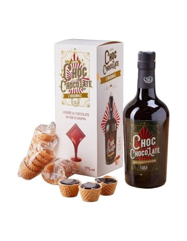 Choc Chocolate Liqueur + 20 Pod Shot Glasses - 0.5 l - Free shipping delivered to EUROPE and UK