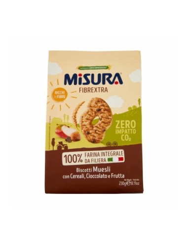 Misura Biscotti Fibrextra with Cereals Chocolate and Fruit - 230 gr - Free shipping delivered to EUROPE and UK