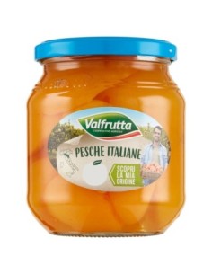 Valfrutta Italiaanse perziken op siroop - 570 gr - Gratis verzending naar Europa en Groot-Brittannië