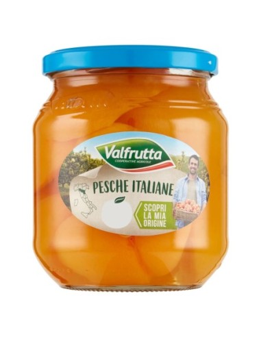 Valfrutta Pêches au Sirop Italiennes - 570 gr - Livraison gratuite en EUROPE et au Royaume-Uni