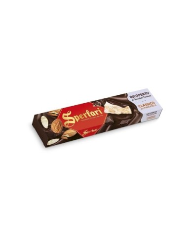 Sperlari Nougat tendre aux amandes enrobé de chocolat noir - 200 gr - Livraison gratuite en EUROPE et au Royaume-Uni