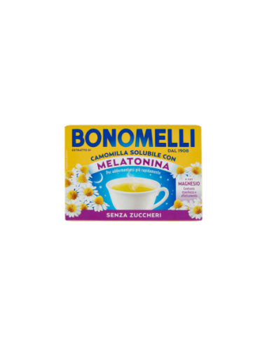 Bonomelli Oplosbare kamille met melatonine - 16 zakjes - Gratis verzending naar Europa en Groot-Brittannië