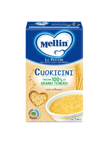 Mellin Pastina Hearts - 250 gr - Free shipping delivered to EUROPE and UK