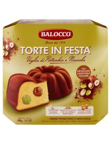 Balocco Gâteau de Fête Pistache et Noisette - 400 gr - Livraison gratuite en EUROPE et au Royaume-Uni