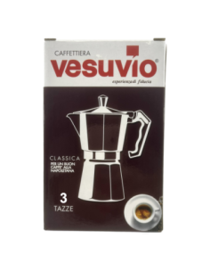 Cafetière Moka Vesuvio 3 tasses - Livraison gratuite en EUROPE et au Royaume-Uni