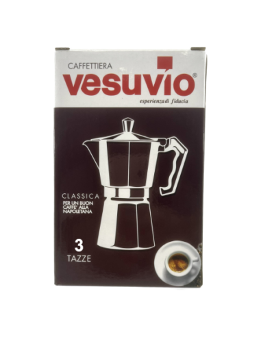 Vesuvio Moka 3 cup coffee maker - Free shipping delivered to EUROPE and UK