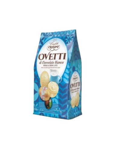 Crispo Ovetti cioccolato Bianco ripieni di crema al latte - 150 gr - Spedizione gratuita consegnata in EUROPA e UK