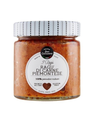 San Cassiano Piedmontese meat ragout - 190 gr - Free shipping delivered to EUROPE and UK